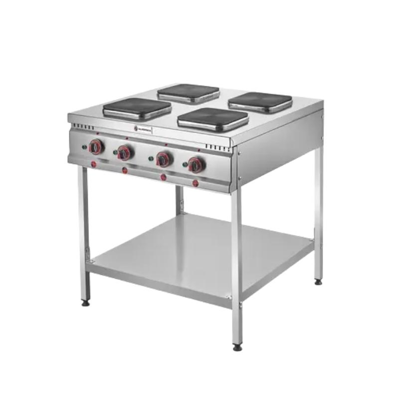 Işıkgaz Silverinox ET-80 4 Gözlü Elektrikli 80*80 Cm Taban Raflı Ocak